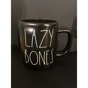 New Rae Dunn LAZY BONES Halloween‎ Coffee Mug in black